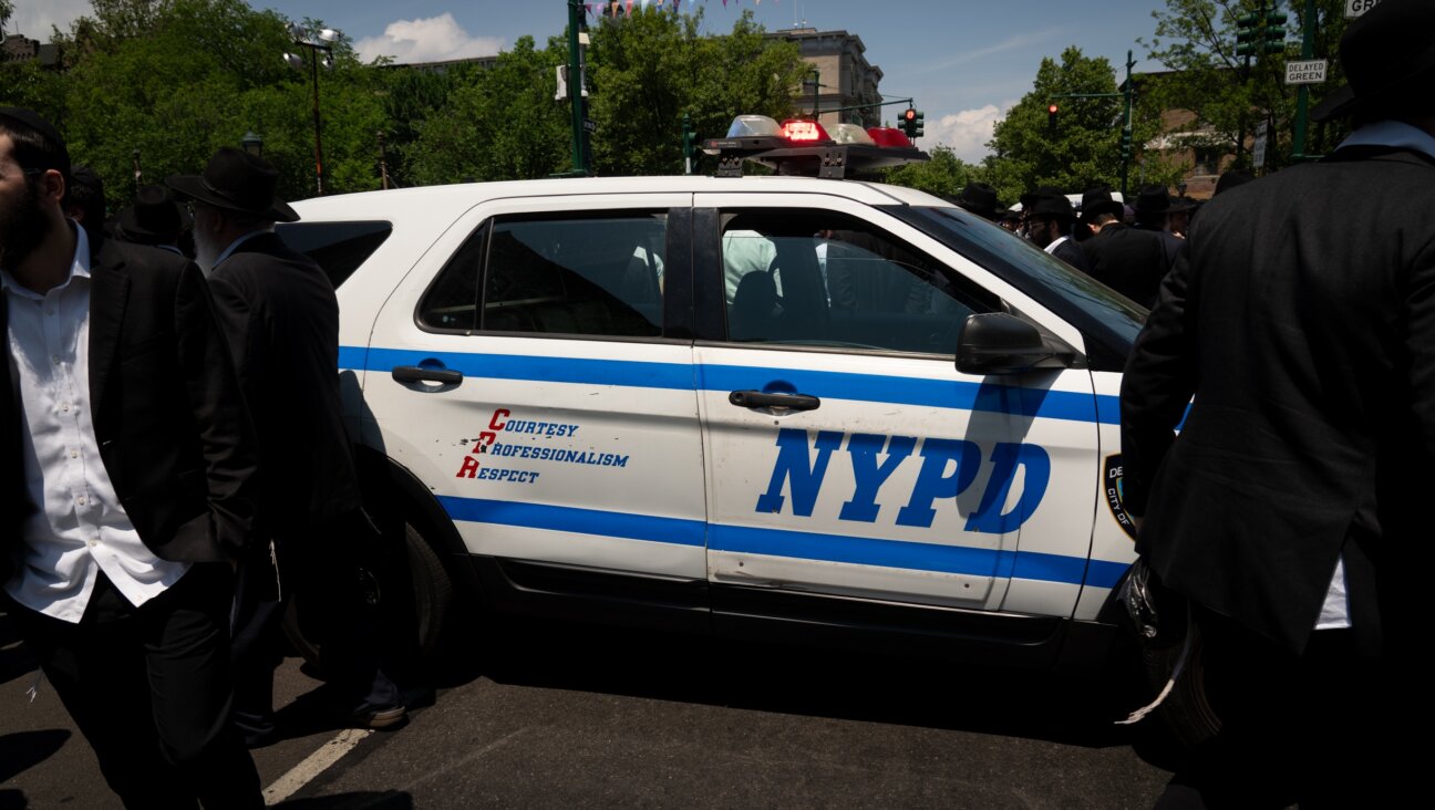 Police at a Jewish community event in Crown Heights, Brooklyn, June 5, 2024. (Luke Tress)