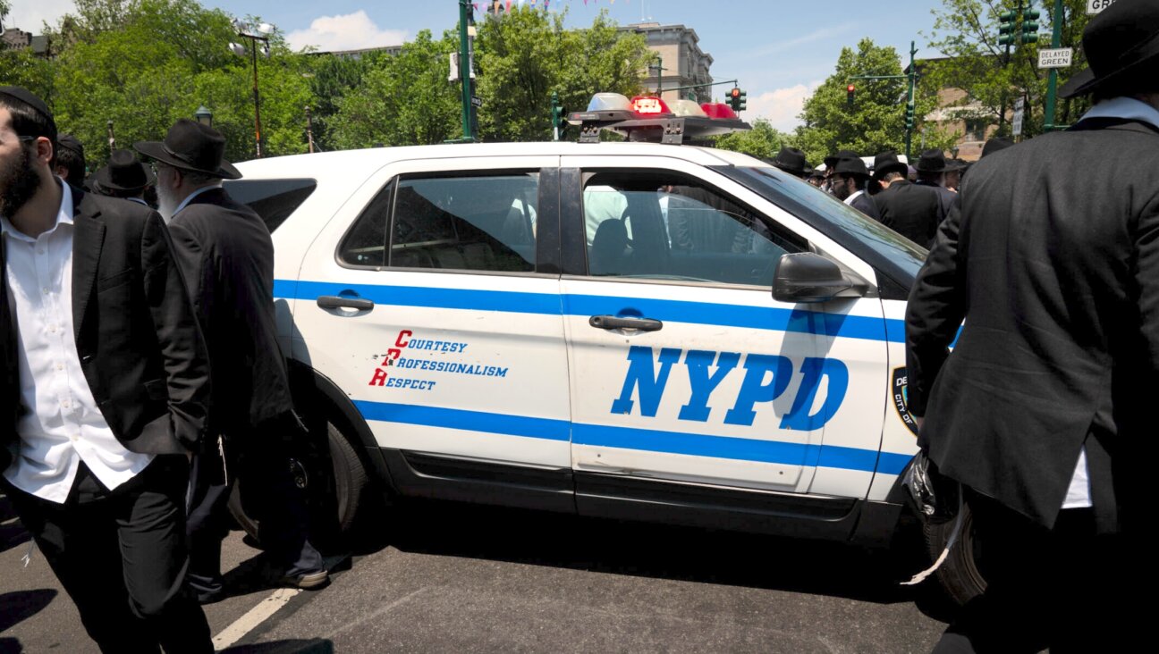 Police at a Jewish community event in Crown Heights, Brooklyn, June 5, 2024. (Luke Tress)