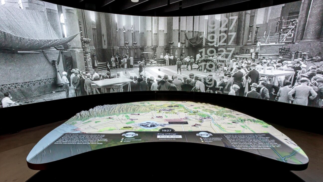 A view of the topographical map inside the “Hollywoodland” exhibit. (Josh White, JWPictures/Academy Museum Foundation)