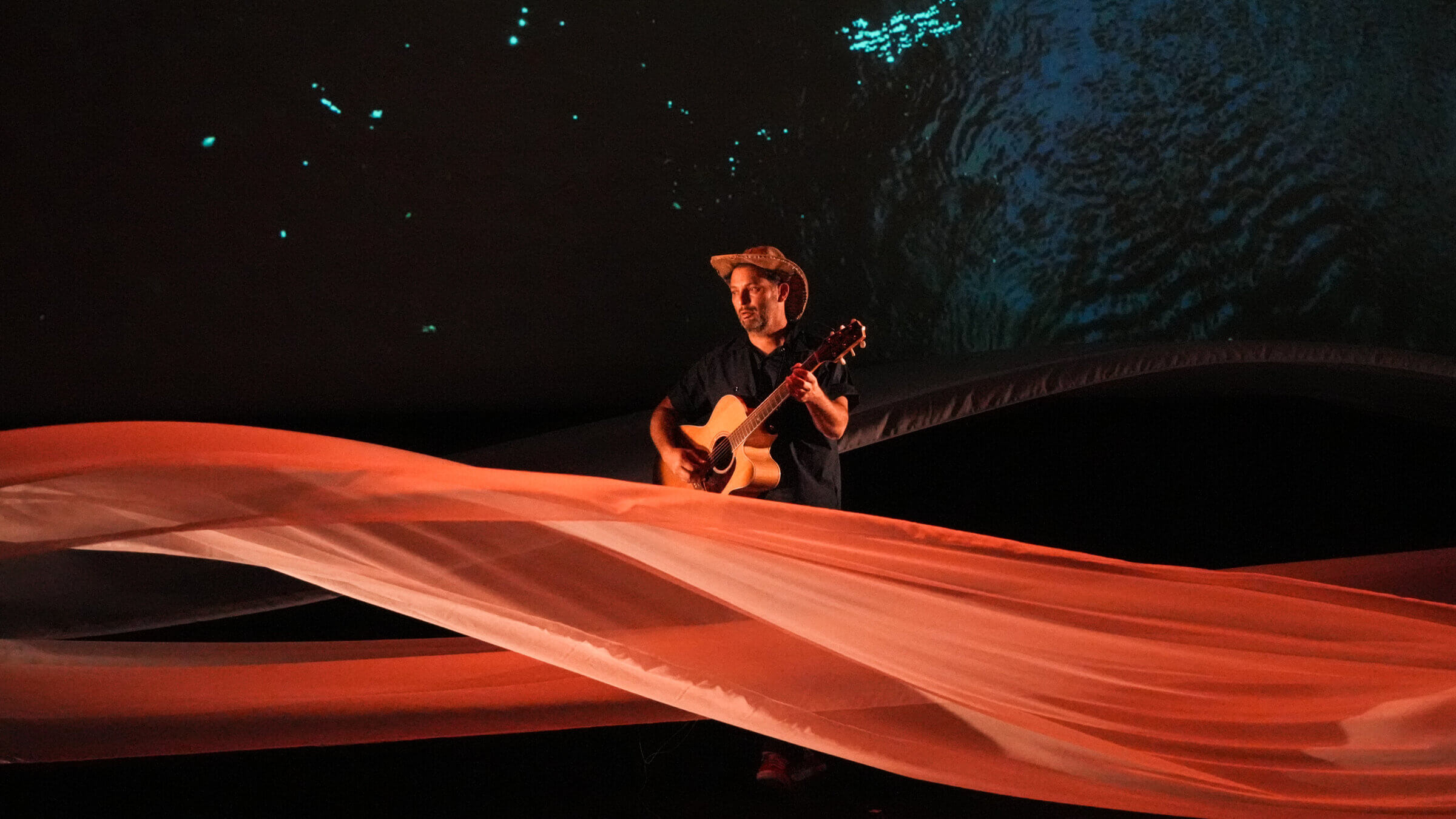 Josh Fox performs in <i>The Edge of Nature</i>.