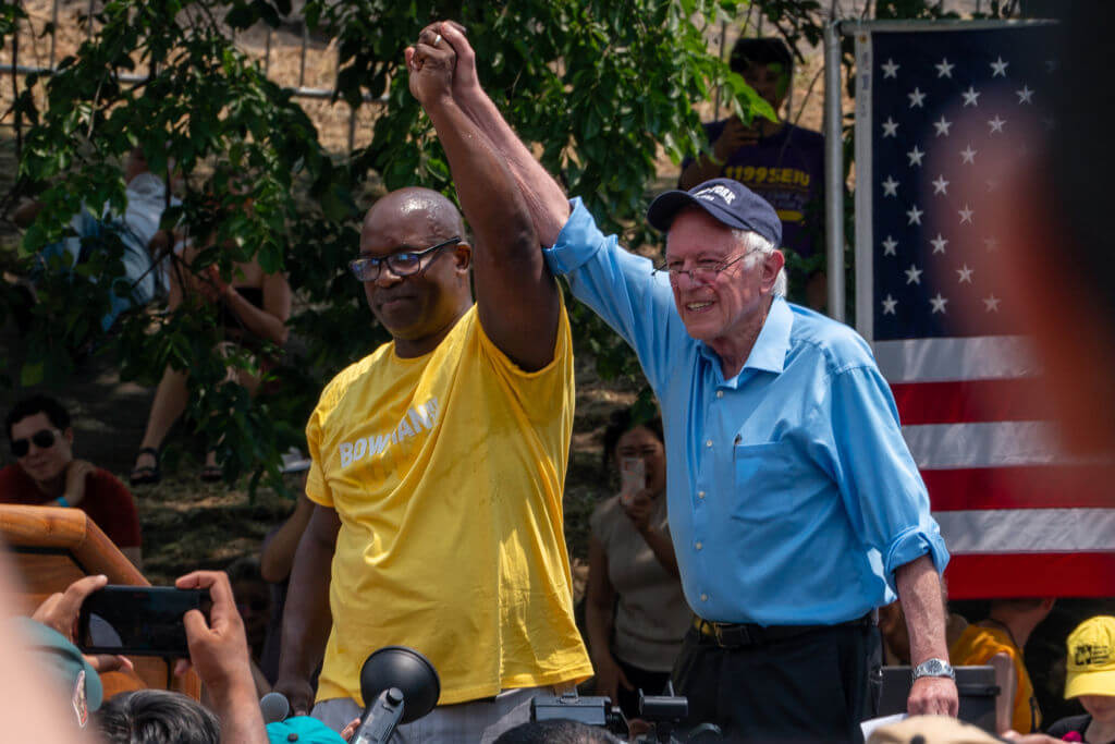 Rep. Jamaal Bowman (D-N.Y.) and Sen. Bernie Sanders (I-Vt.) June 22.