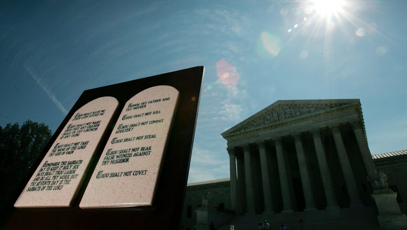 A copy of the Ten Commandments is displayed outside the U.S. Supreme Court June 23, 2005 in Washington, D.C. (Win McNamee/Getty Images)