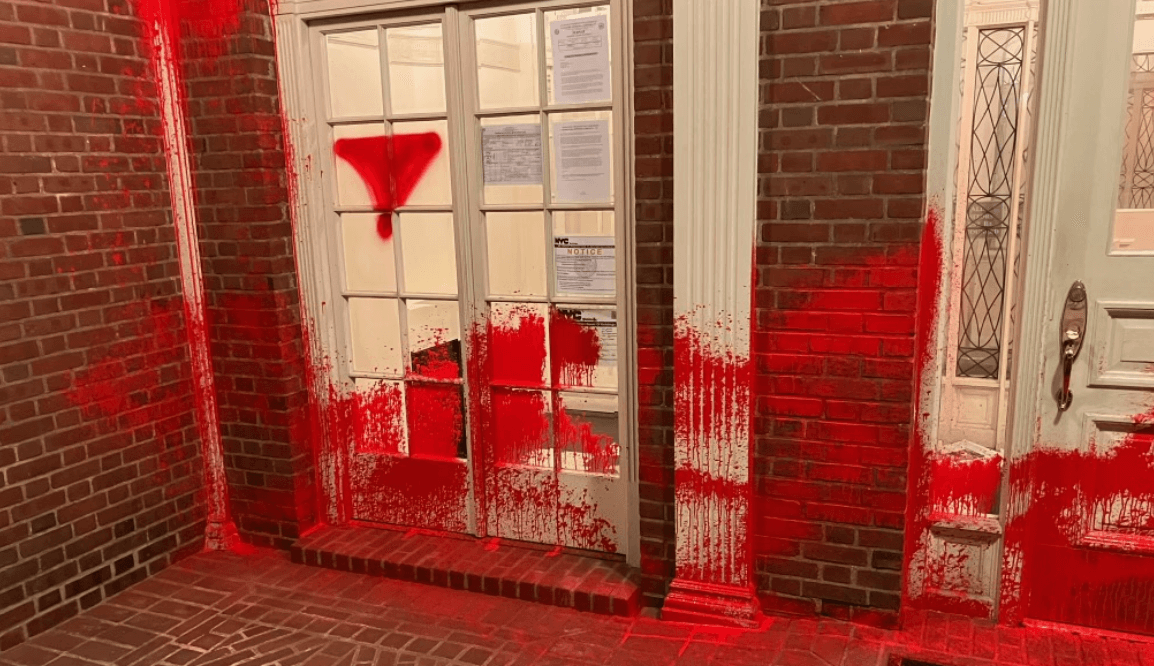 Vandals Tuesday defaced the facade of the home of Anne Pasternak, the Jewish director of the Brooklyn Museum. City officials called it an antisemitic attack. 