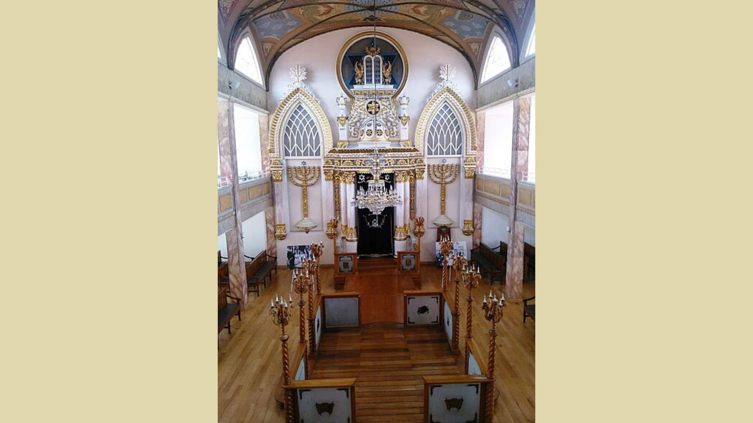 The interior of Historic Synagogue Justo Sierra 71 in Mexico City, now a cultural center.