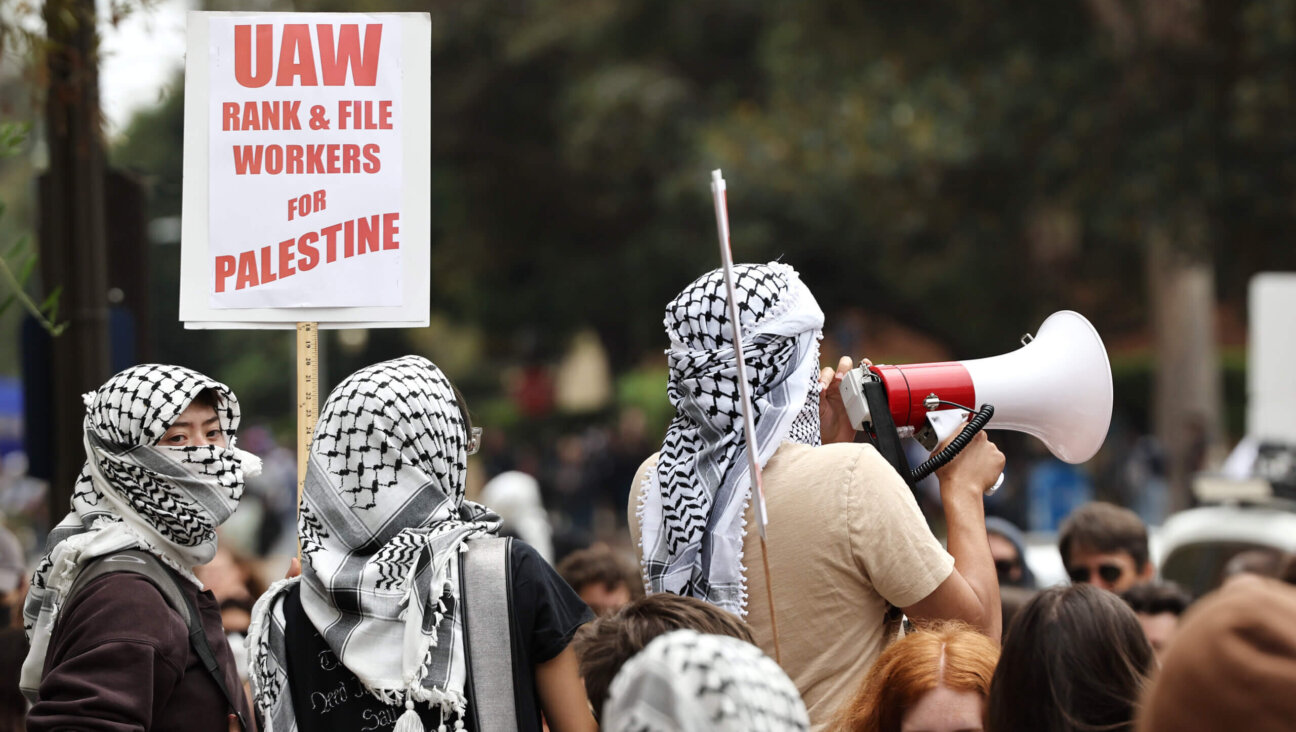 Pro-Palestinian protestors gather after police cleared a new encampment of on the University of California, Los Angeles campus on May 23, 2024.
