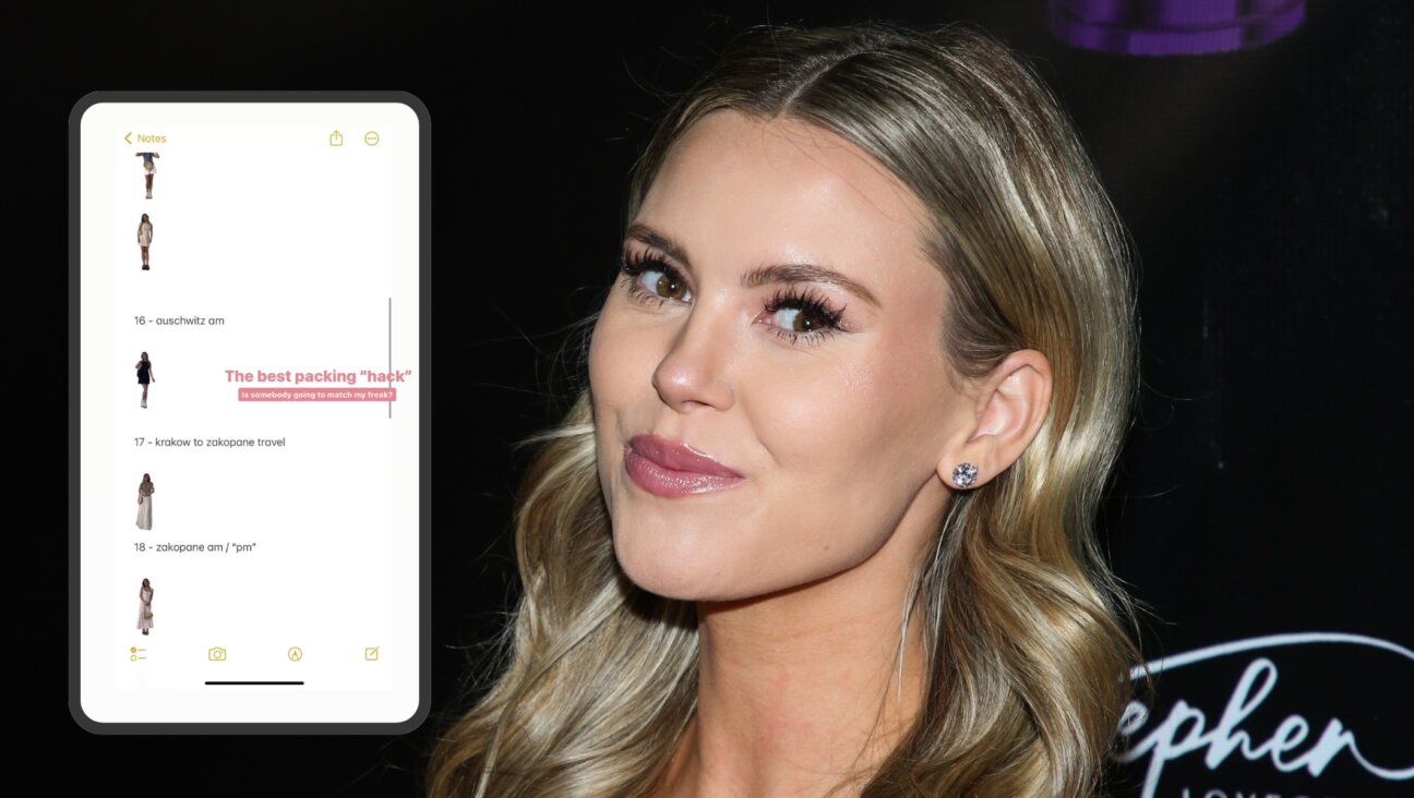 Influencer and former “The Bachelor” contestant Anna Redman has apologized for an Auschwitz outfit planning gaffe. (Screenshot via Reddit; Photo by Paul Archuleta, Getty Images; Design by Jackie Hajdenberg)
