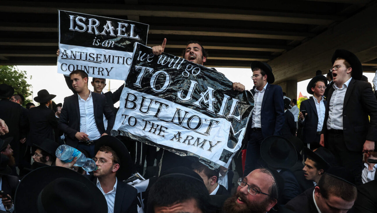 Haredi Jewish men in Israel protest against the end of the Haredi exemption from IDF service. 