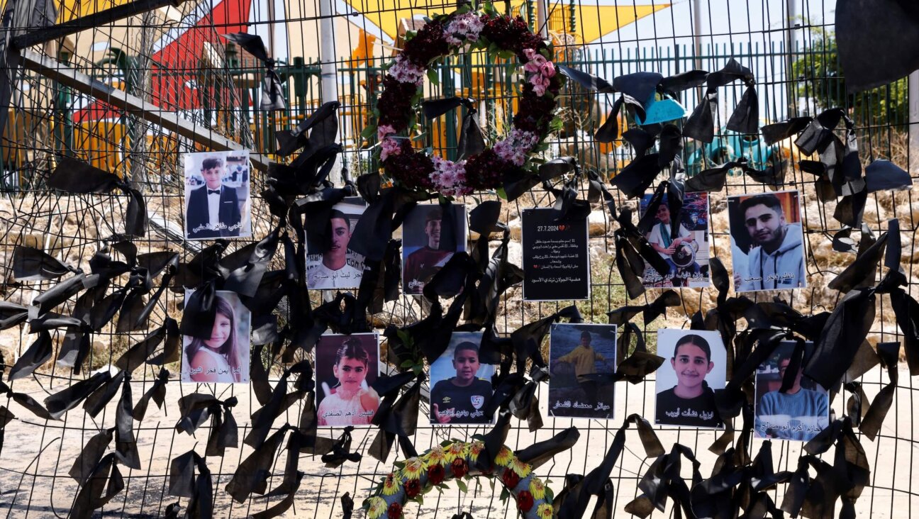 A memorial to the 12 victims killed by a Hezbollah strike on a Druze village in Israel. 