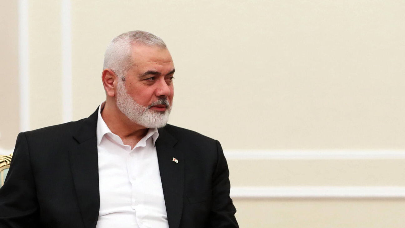 Ismail Haniyeh, the former political leader of Hamas, attends a meeting with Iranian President Masoud Pezeshkian July 30 in Tehran, Iran.