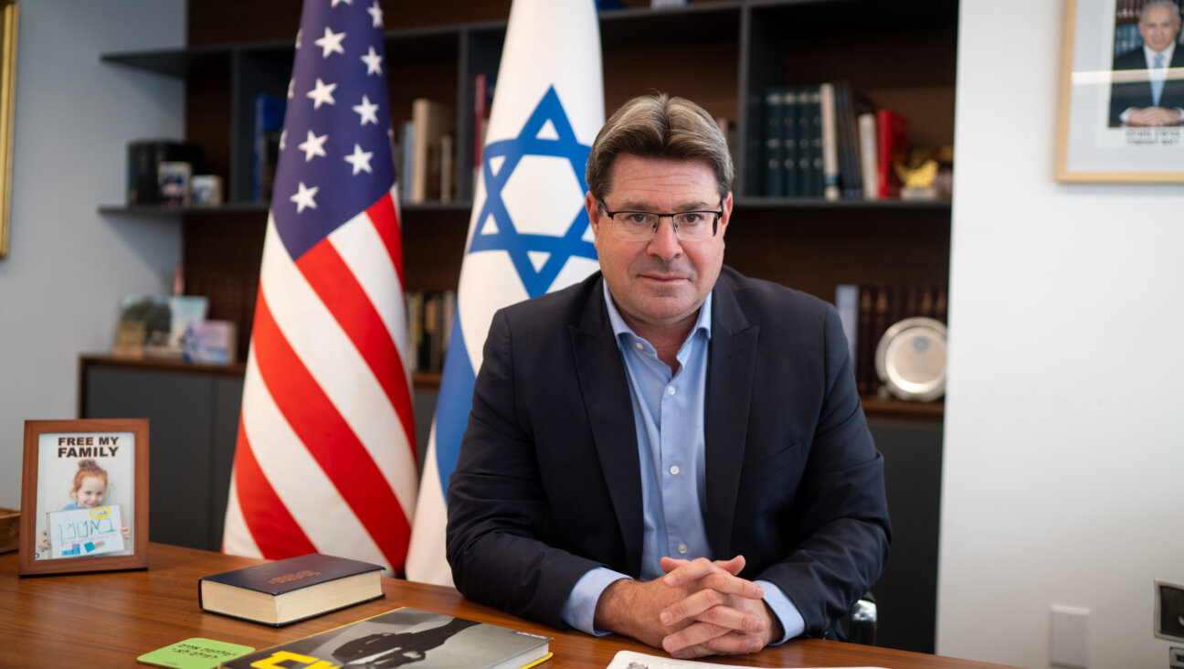 Israel’s consul general to New York, Ofir Akunis, in his Manhattan office, August 14, 2024. (Luke Tress)