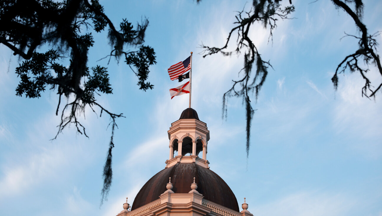 Flags fly atop the Florida Historic Capitol.