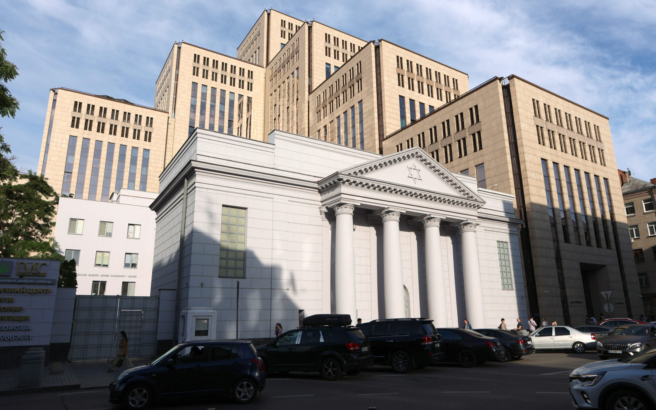 The Golden Rose Synagogue and the Menorah Center are pictured in Dnipro, in east-central Ukraine, in May 2024. (Yurii Rylchuk / Ukrinform/Future Publishing via Getty Images)