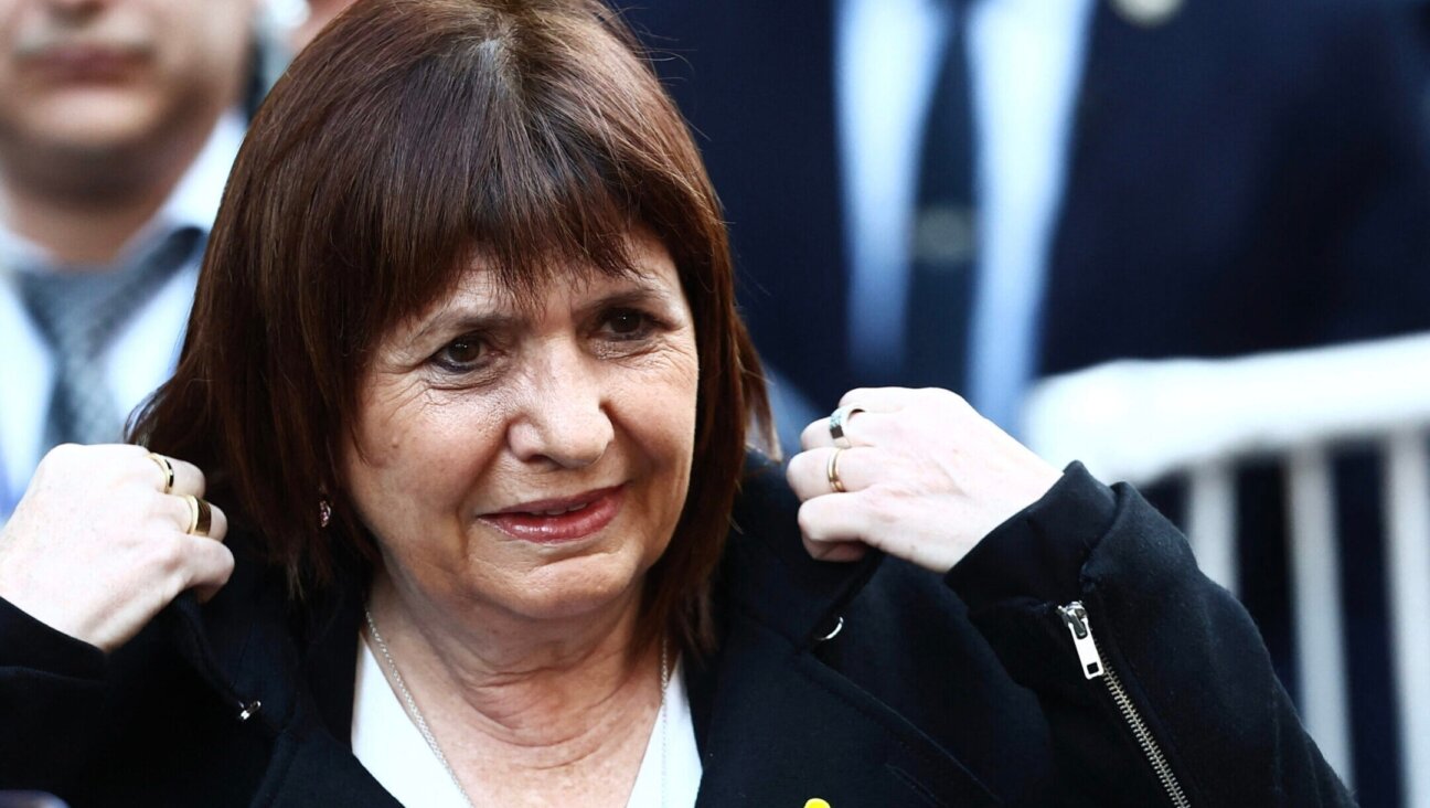 Argentine Minister of Security Patricia Bullrich arrives to attend a ceremony to commemorate the anniversary the Mutual Israelite Association of Argentina (AMIA) bombing attack in Buenos Aires on July 18, 2024. 2024 marks the 30th anniversary of the 1994 bombing attack of the AMIA in Buenos Aires, which left 85 dead and more than 300 wounded. (Photo by Tomas CUESTA / AFP) (Photo by TOMAS CUESTA/AFP via Getty Images)