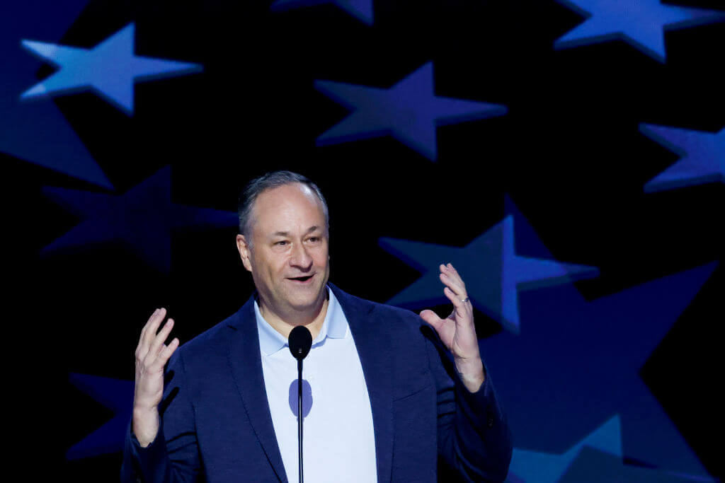 Second Gentleman Doug Emhoff at a walkthrough during the Democratic National Convention on Aug. 19, 2024. 