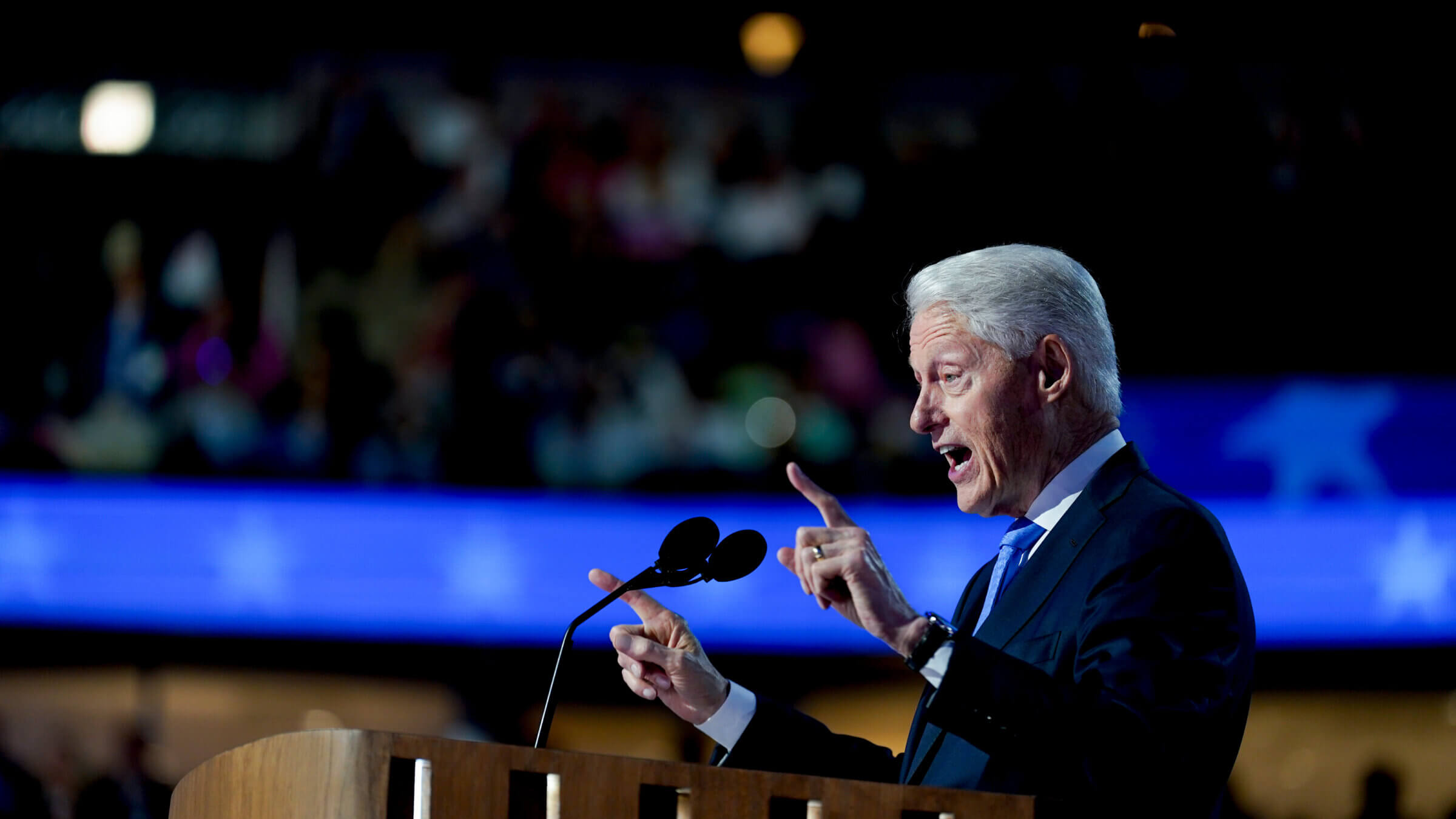 Bill Clinton speaking at the DNC.