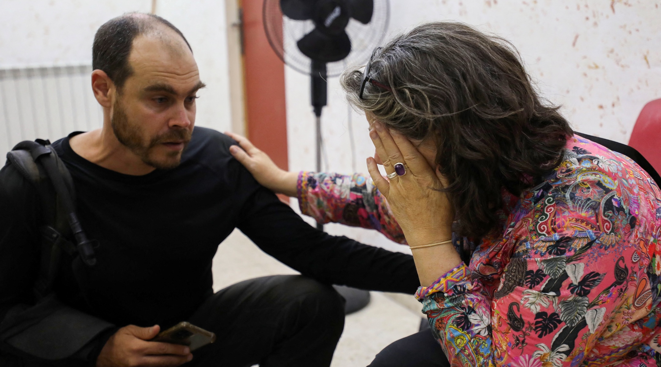 Colleagues of Aysenur Ezgi Eygi, an American Turkish activist who died after reportedly being shot in the West Bank town of Beita, react on news of her death in a hospital in Nablus in the West Bank on Sept. 6, 2024. (AFP via Getty Images).