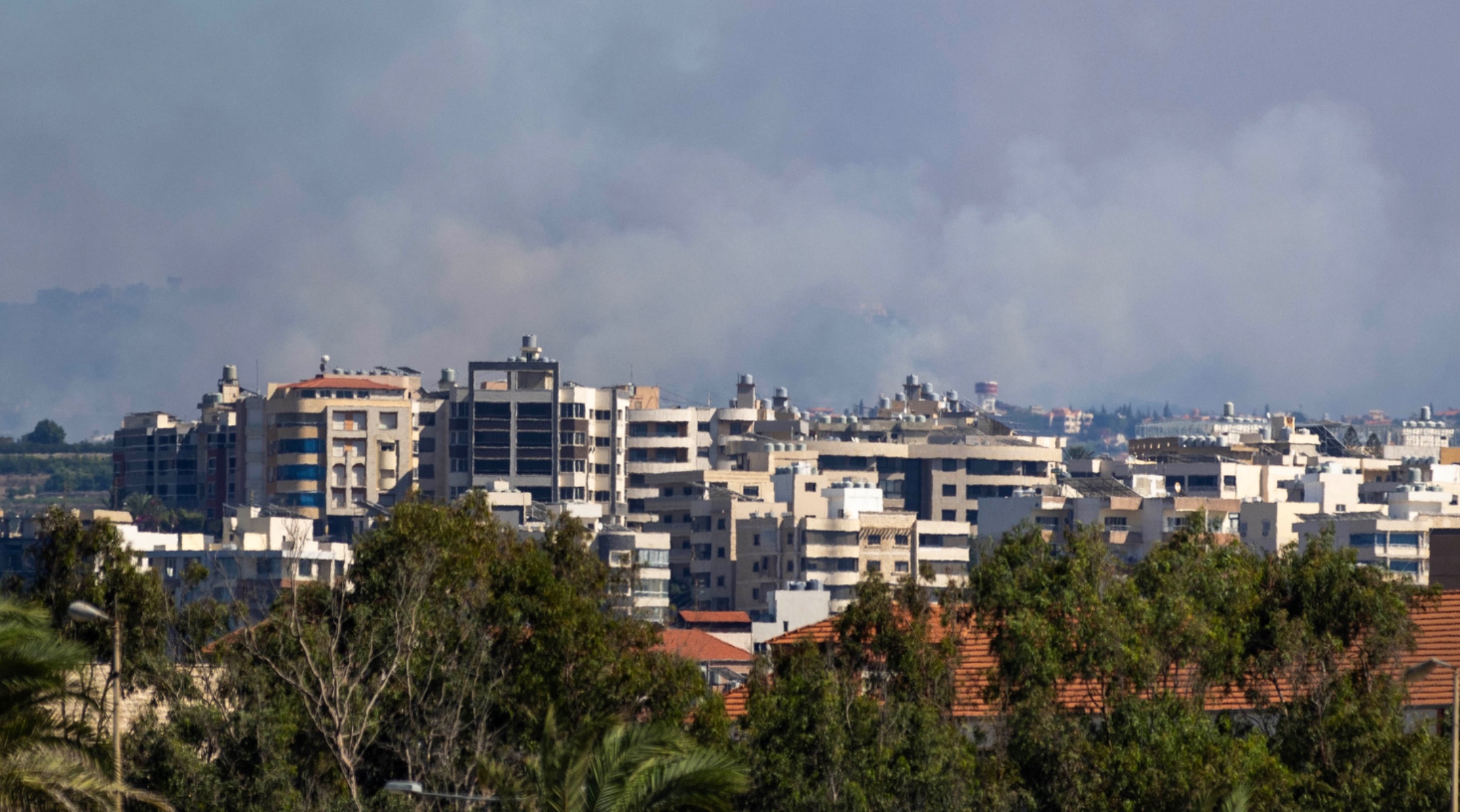 Smoke rises from an Israeli strike that hit Tyre, Lebanon, Sept. 26, 2024. (Daniel Carde/Getty Images)