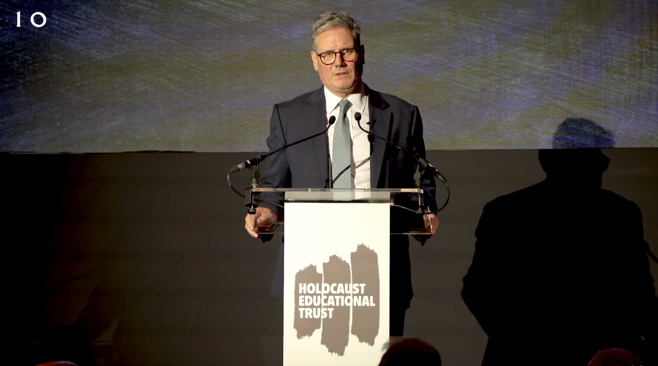 British Prime Minister Keir Starmer delivers remarks at the Holocaust Educational Trust’s annual appeal dinner, Sep. 16, 2024. (Screenshot via YouTube)