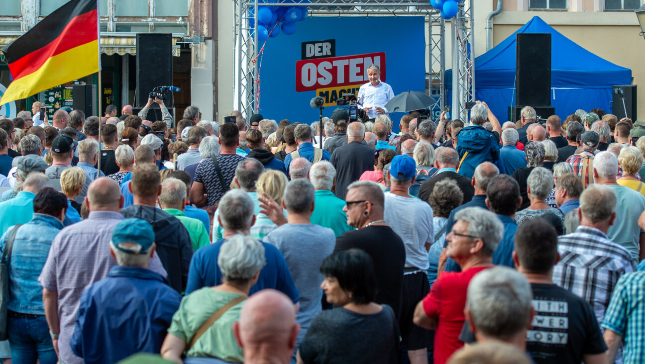 Far-right politician Björn Hocke addresses the crowd at the AfD Summer Fest political rally in Thuringia.