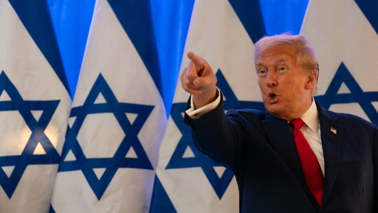 Donald Trump speaks at an event meant to raise awareness of antisemitism.