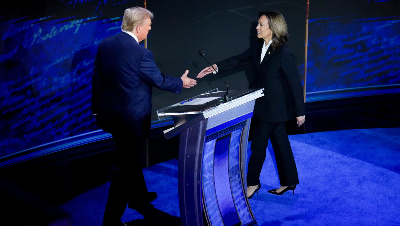 Kamala Harris and Donald Trump shake hands before the presidential debate.