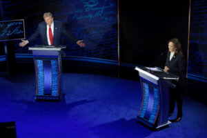 Former President Donald Trump and Vice President Kamala Harris at Tuesday night's debate.