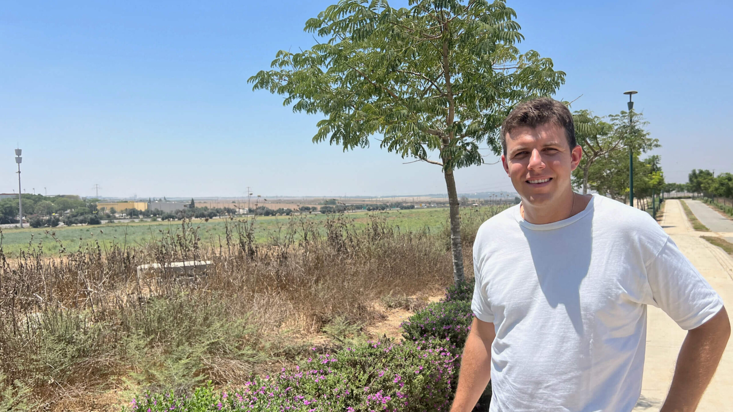 Amit Kochavi overlooks the future site of a new Sapir College campus in Sderot, Israel.