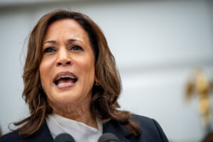 Vice President Kamala Harris speaks during an NCAA championship teams celebration on the South Lawn of the White House on July 22, 2024 Andrew Harnik/Getty Images