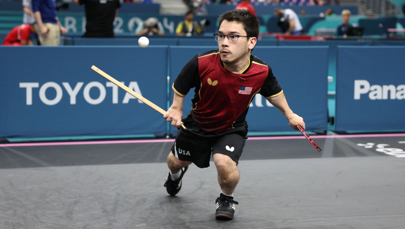 Ian Seidenfeld during the men’s singles MS6 semifinal at the Paris 2024 Summer Paralympic Games, Sept. 5, 2024, in Paris. (Elsa/Getty Images)