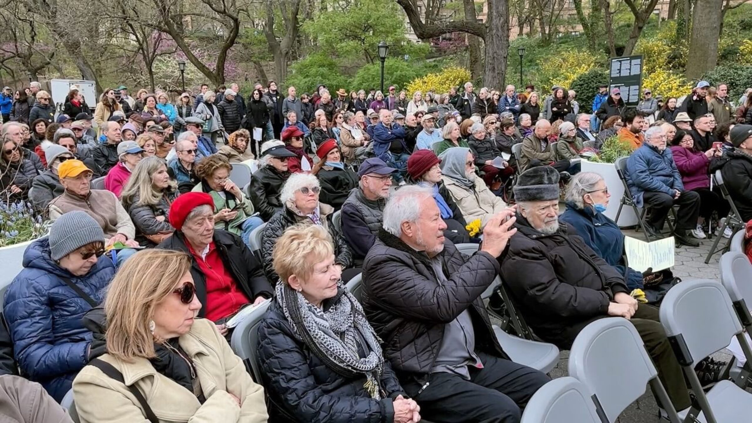 The commemoration of the Warsaw Ghetto Uprising on April 19, 2024 in Riverside Park, NY