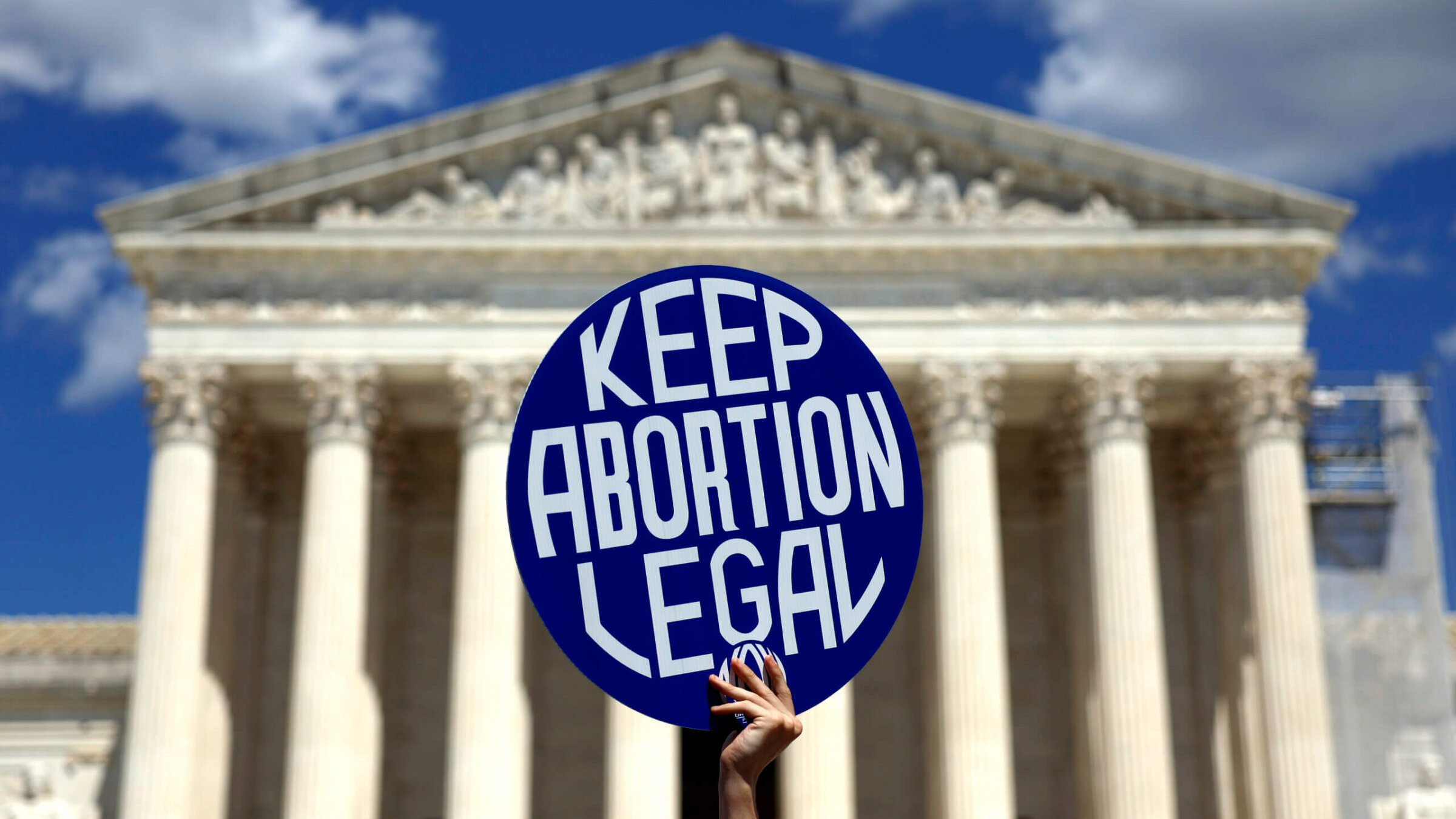 An abortion rights advocate participates in a protest outside of the U.S. Supreme Court Building June 24.