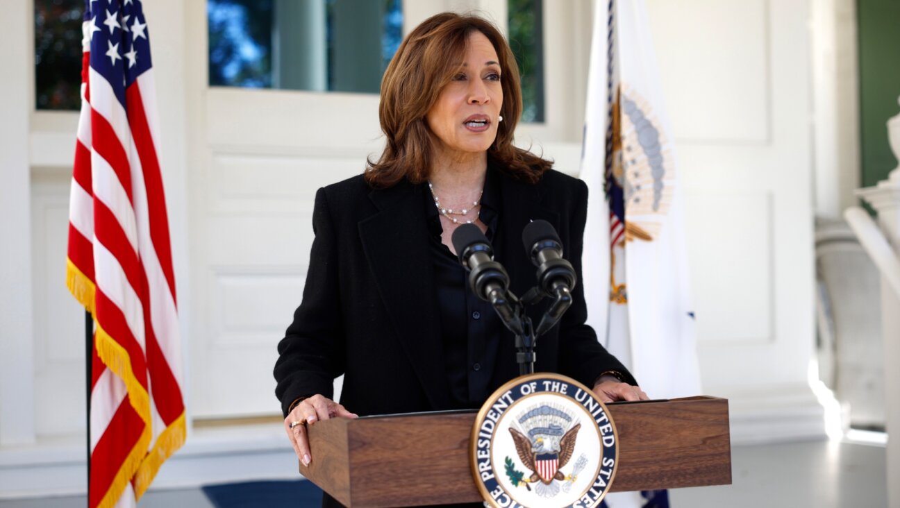 Democratic presidential nominee, U.S. Vice President Kamala Harris delivers remarks before departing the vice president’s residence, Oct. 23, 2024. (Kevin Dietsch/Getty Images)