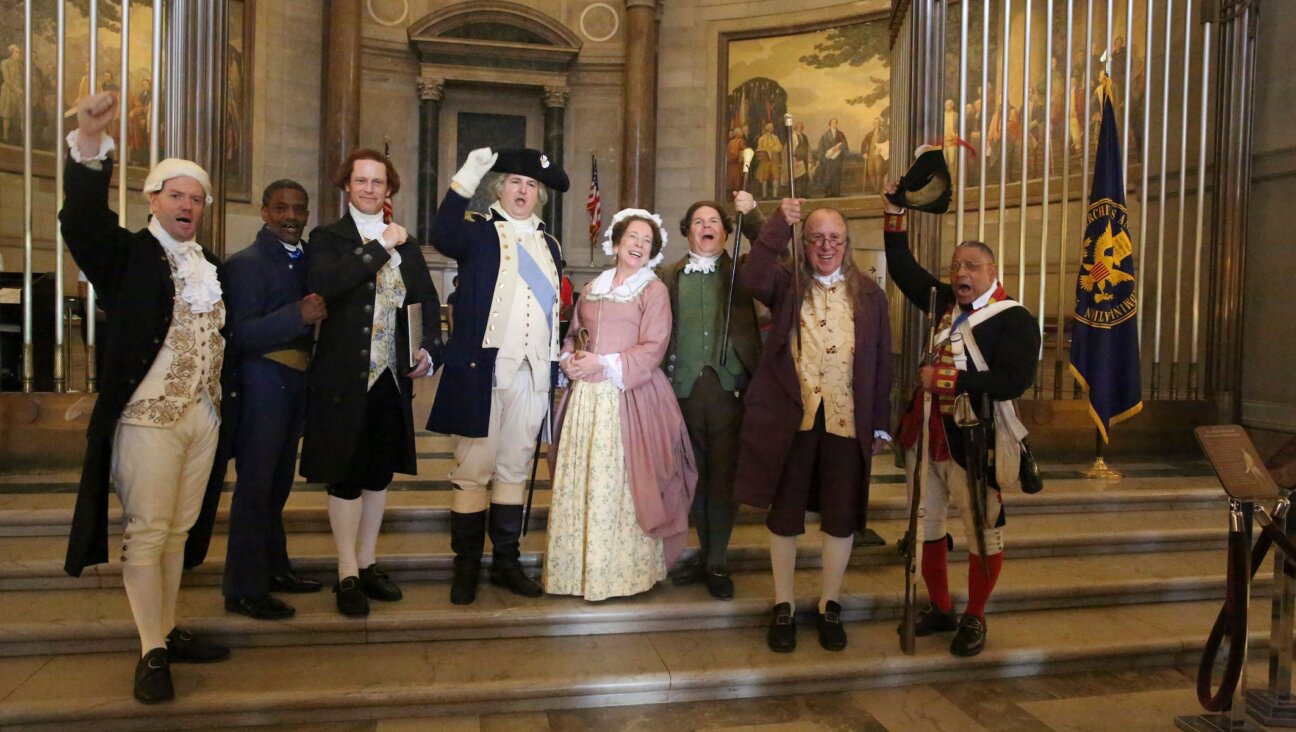 Historical re-enactors pose for a photo at the U.S. National Archives in Washington, D.C., on July 4, 2024. (NARA Photo by Susana Raab)