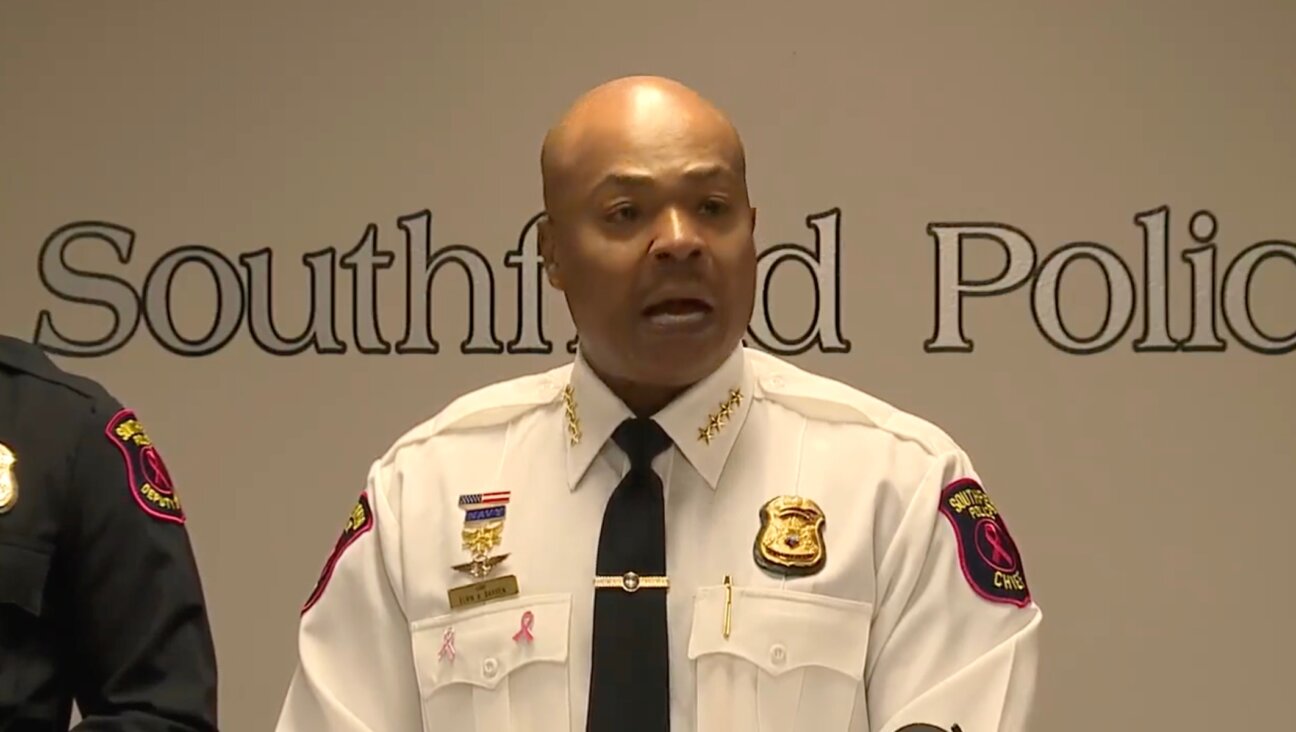 Southfield, Michigan, chief of police Elvin Barren announces charges against a suspect in the armed robbery of the home of a University of Michigan rabbi, Oct. 7, 2024. (Screenshot)