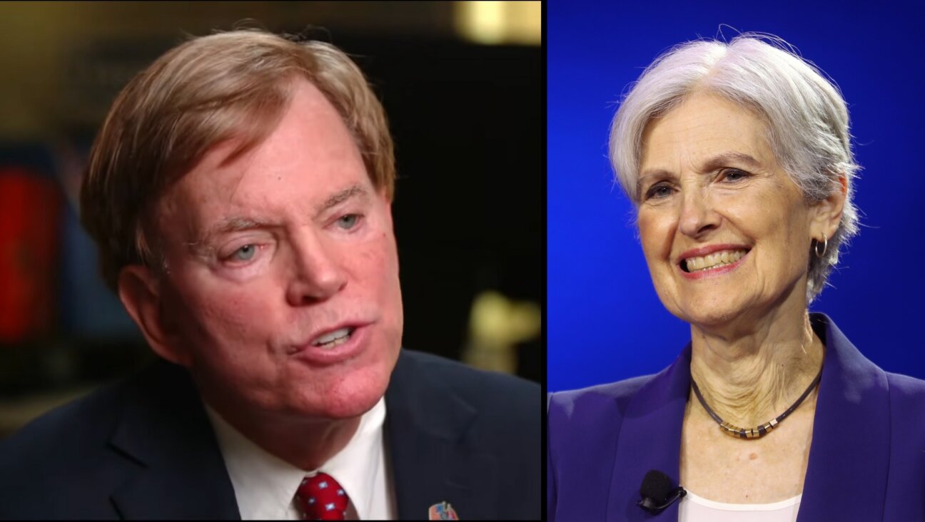 Former KKK president David Duke, left, announced on his radio show Oct. 15 that he is endorsing Green Party presidential candidate Jill Stein. (Photos via YouTube, Wikimedia)