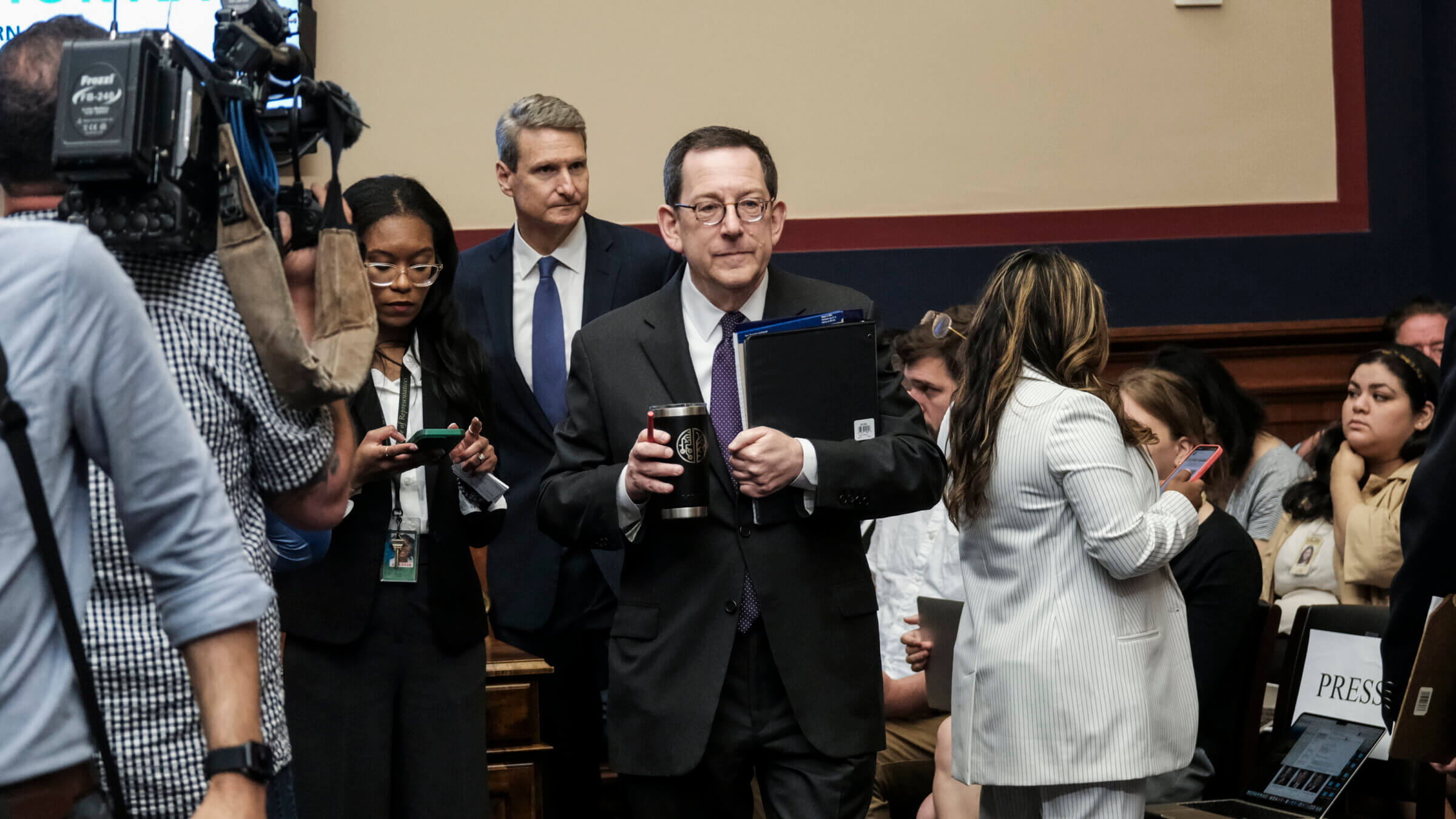 Michael Schill, president or Northwestern University arrives at a hearing called "Calling for Accountability: Stopping Antisemitic College Chaos" before the House Committee on Education and the Workforce on Capitol Hill in May.