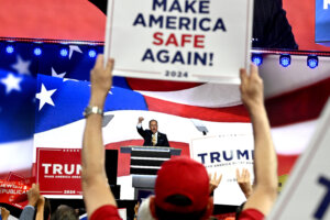 Matt Brooks, chief executive officer of the Republican Jewish Coalition speaks during the Republican National Convention in July. His organization is spending 50% on this year's presidential race than they did in 2020.