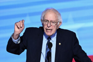 U.S. Senator Bernie Sanders, Independent from Vermont, speaks on the second day of the Democratic National Convention in Chicago on Aug. 20, 2024.