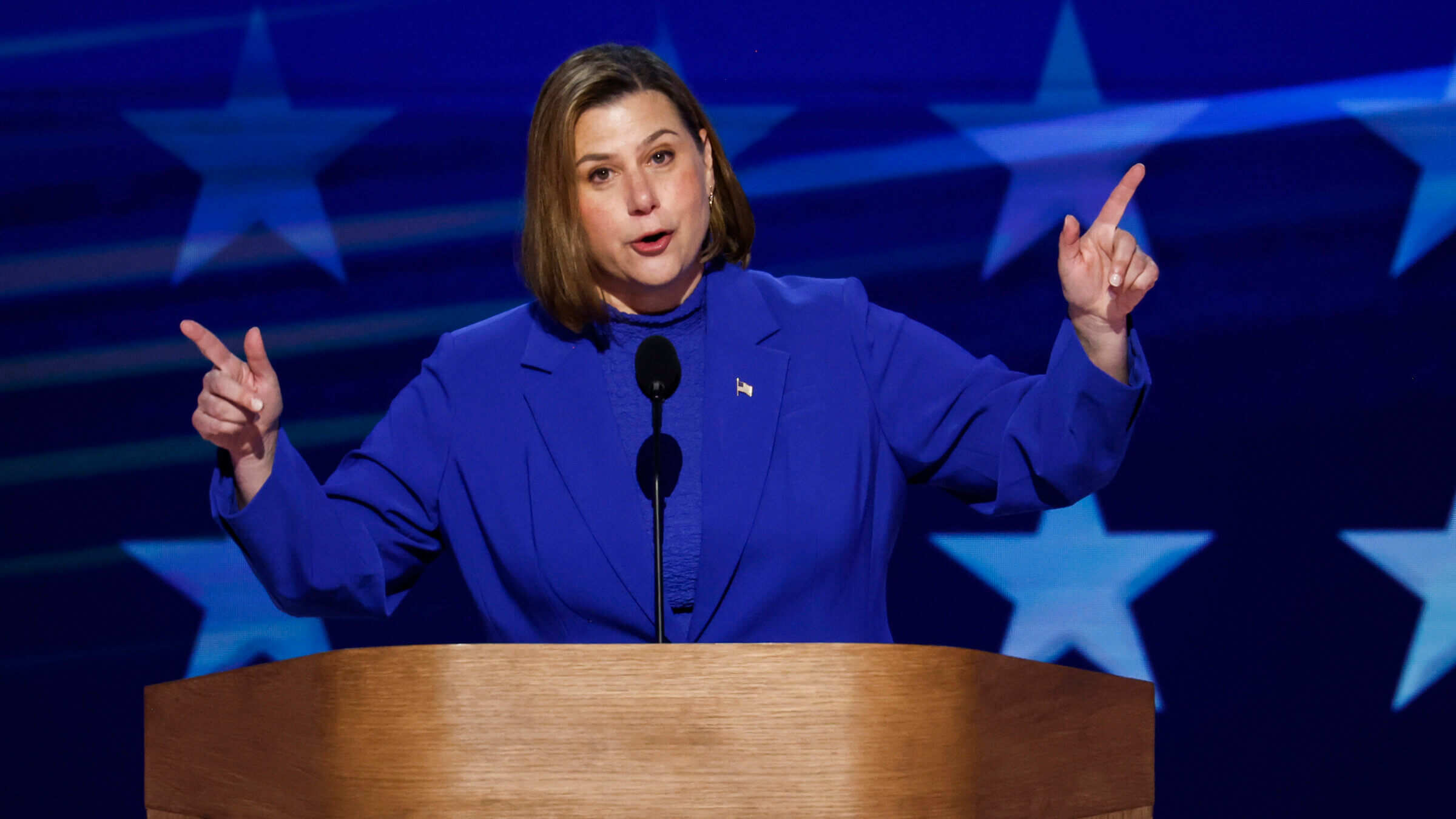 Rep. Elissa Slotkin (D-MI) at the Democratic National Convention on Aug. 22, 2024. 