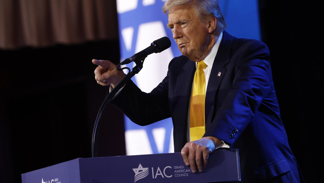 Republican presidential nominee former U.S. President Donald Trump delivers remarks at the Israeli American Council National Summit at the Washington Hilton on September 19, 2024 in Washington, DC.  