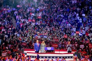 Donald and Melania Trump at the Oct. 27 Madison Square Garden rally. 