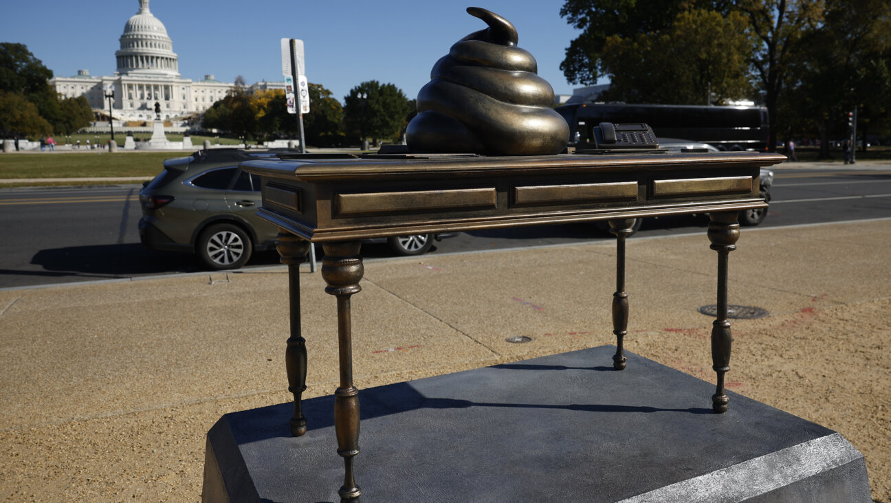 The poop on Pelosi's desk, across from the Capitol.