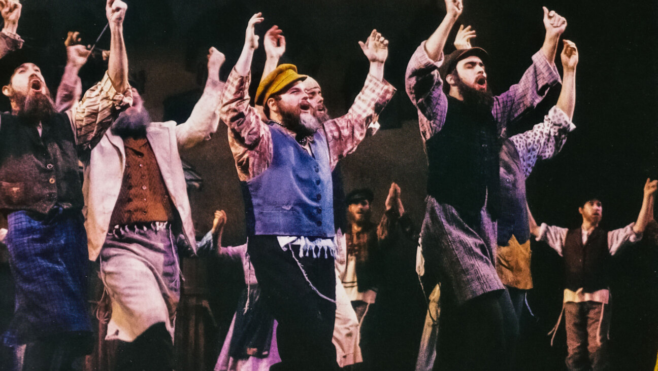 Jason Alexander (center) performs some Fiddler in <i>Jerome Robbins' Broadway.</i>
