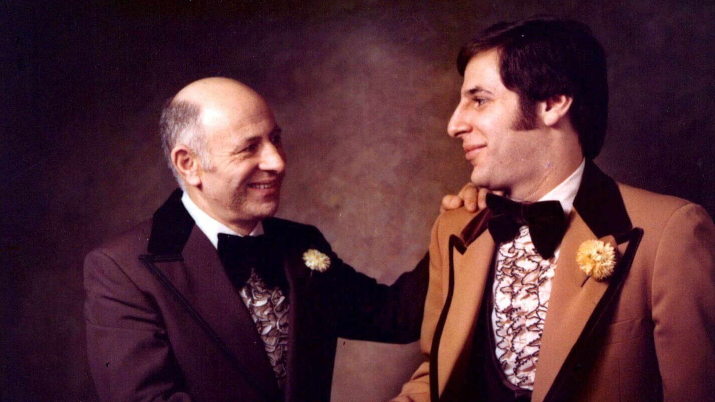 Mark Steinbock on his wedding day with his father, 1975. Until recently, for Mark, his father's family history had been something of a mystery.