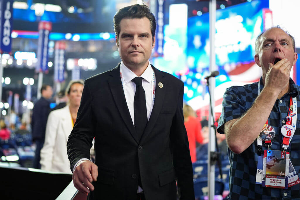 Rep. Matt Gaetz at the 2024 Republican National Convention in in Milwaukee, Wisconsin.