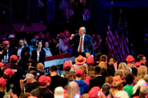 Howard Lutnick, chairman and chief executive officer of Cantor Fitzgerald LP, arrives for a campaign event with former US President Donald Trump, not pictured, at Madison Square Garden in New York, on Sunday, Oct. 27, 2024.