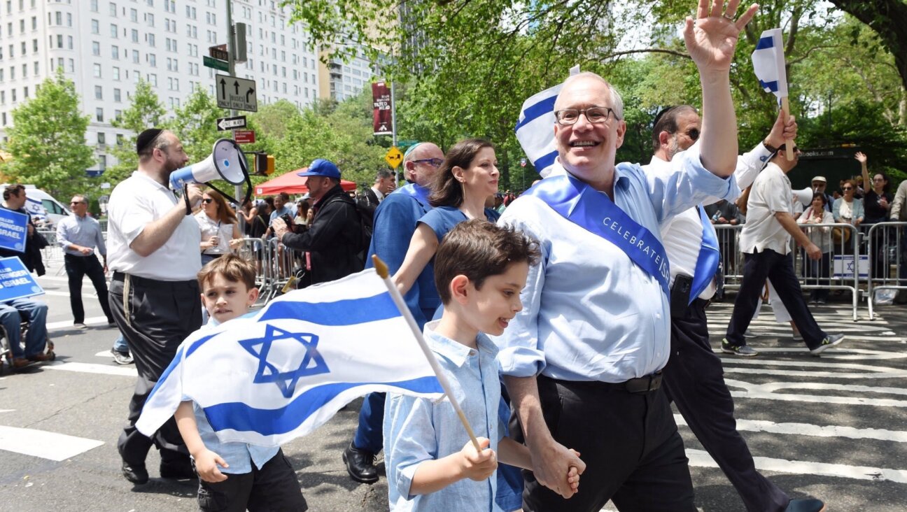 Scott Stringer and his son Max at the annual Celebrate Israel parade 