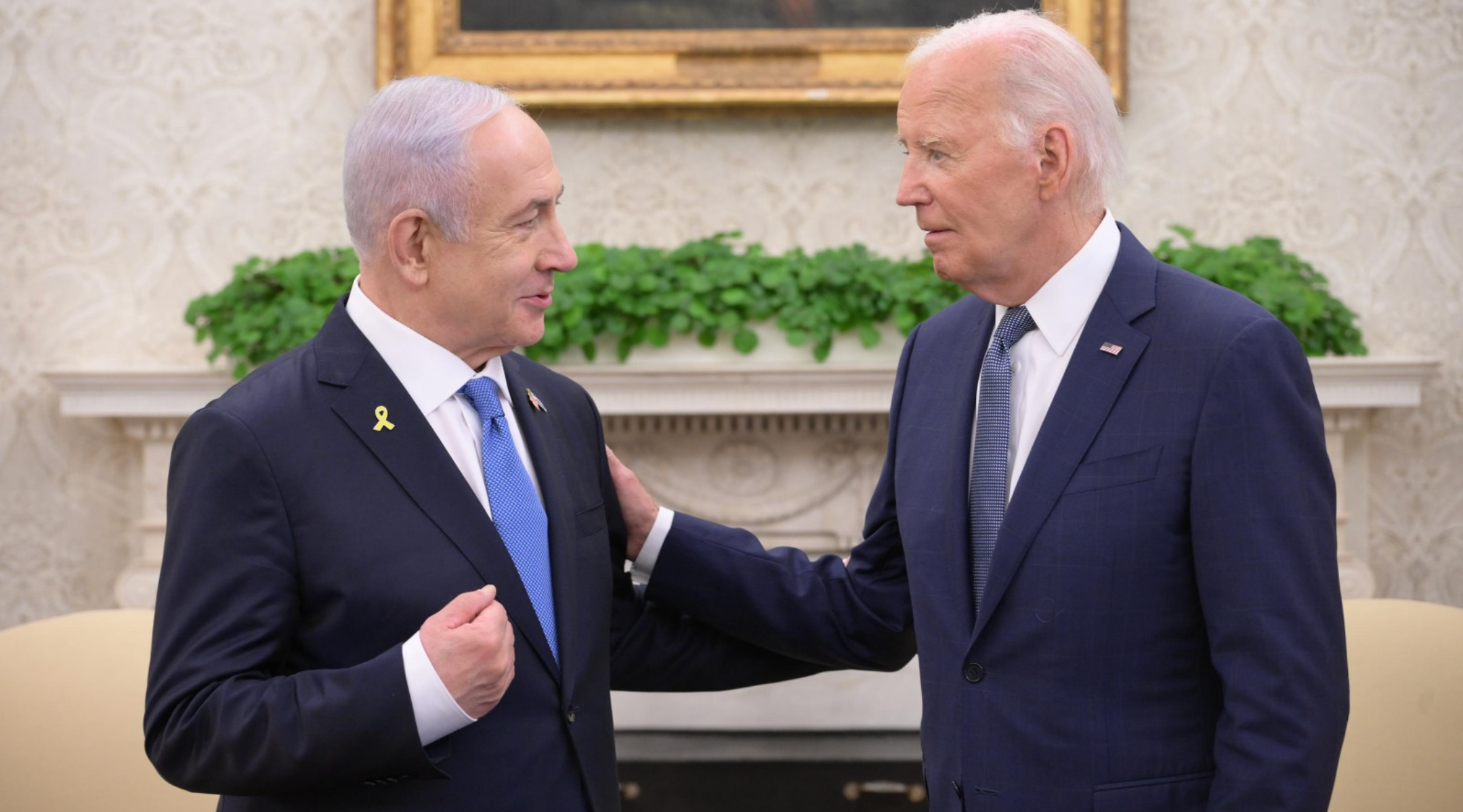 Israeli Prime Minister Benjamin Netanyahu and President Joe Biden meet on July 25, 2024. (Amos Ben-Gershom/Israeli Government Press Office)