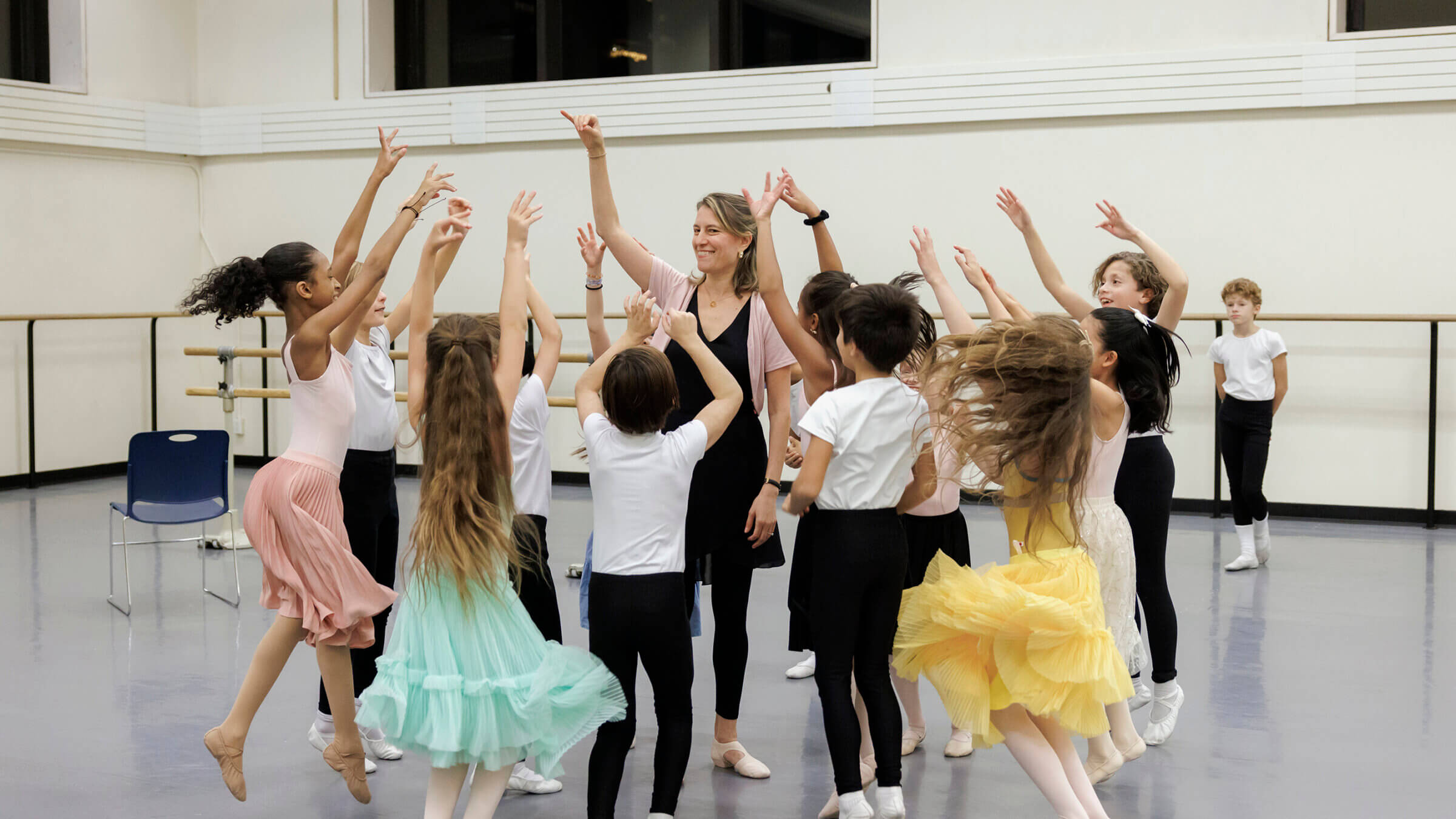 A rehearsal led by Dena Abergel, center, for New York City Ballet's production of "The Nutcracker."