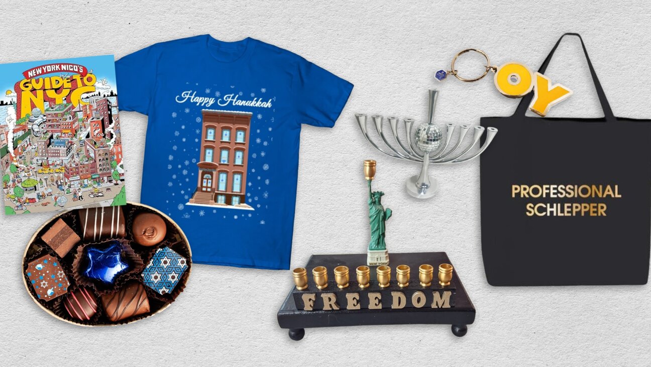 There’s no shortage of very Jewish, very New York items to give your loved ones for Hanukkah this year. (Screenshots; design by Joseph Strauss)